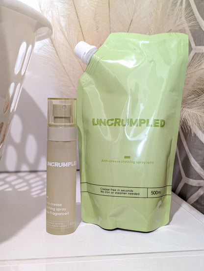 [Refill Pack] Anti-Crease Clothing Spray + Free 100ml Travel Bottle (empty)