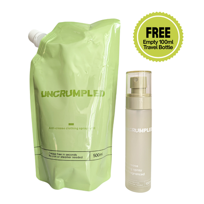 [Refill Pack] Anti-Crease Clothing Spray + Free 100ml Travel Bottle (empty)